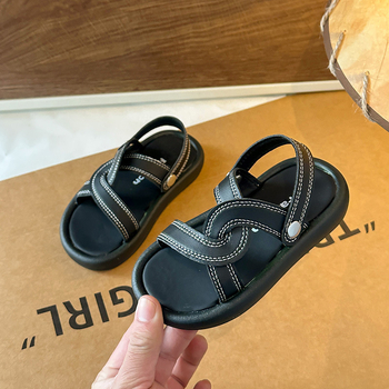 Meitenēm sandales ar Velcro aizdari - virsma no mākslīgā ādas, TPR zole, Vintage stils, vecums 1-6 gadi