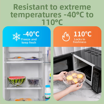 Еднократна покривалка за свежо съхранение на остатъци, PE, -60°C до 140°C, проста опаковка, 1 брой