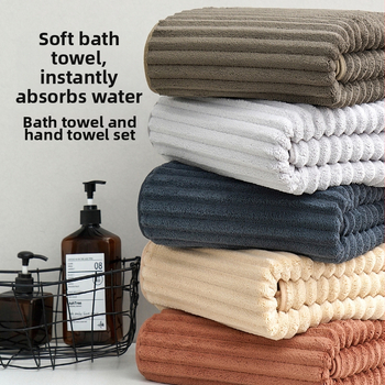 Vonios ir paplūdimio rankšluostis – papildomai storas koralinis flisas, 400–500 g, 150D, Sanen Home Textile