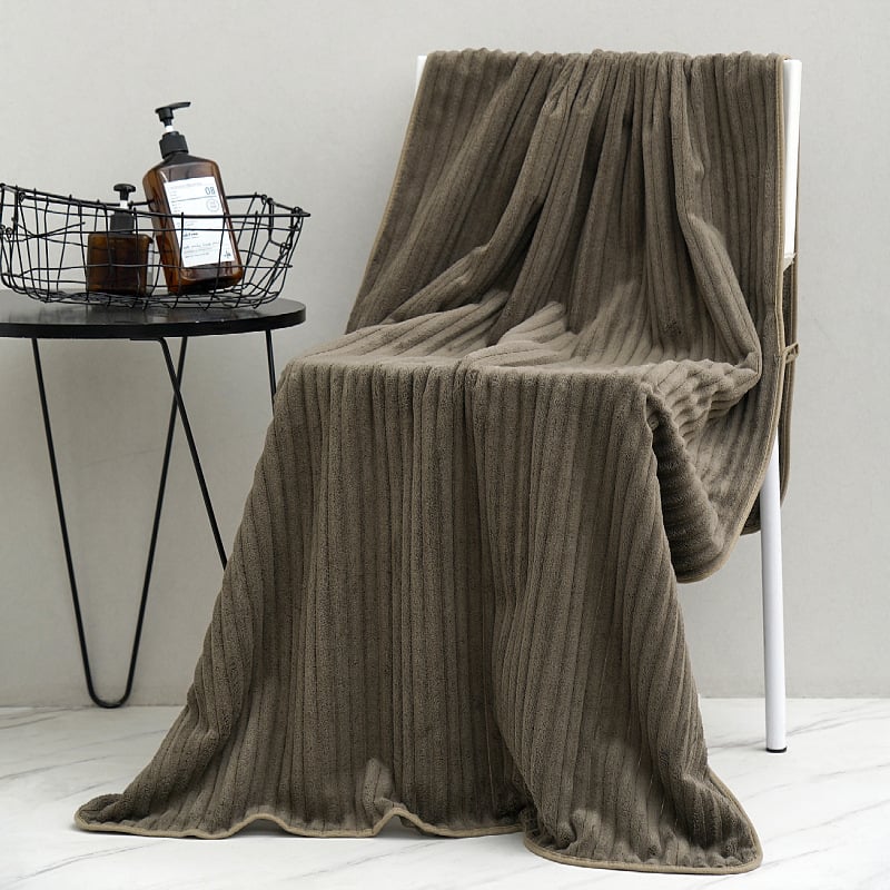 Vonios ir paplūdimio rankšluostis – papildomai storas koralinis flisas, 400–500 g, 150D, Sanen Home Textile