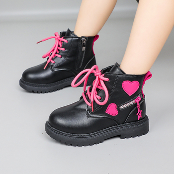 Bērnu Martins zābaki ar fleece iekšpusi, mikrošķiedras ādas augšdaļa, gumijas zole, sānos rāvējslēdzējs, vidēja augstuma kāja