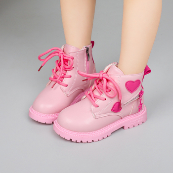 Bērnu Martins zābaki ar fleece iekšpusi, mikrošķiedras ādas augšdaļa, gumijas zole, sānos rāvējslēdzējs, vidēja augstuma kāja