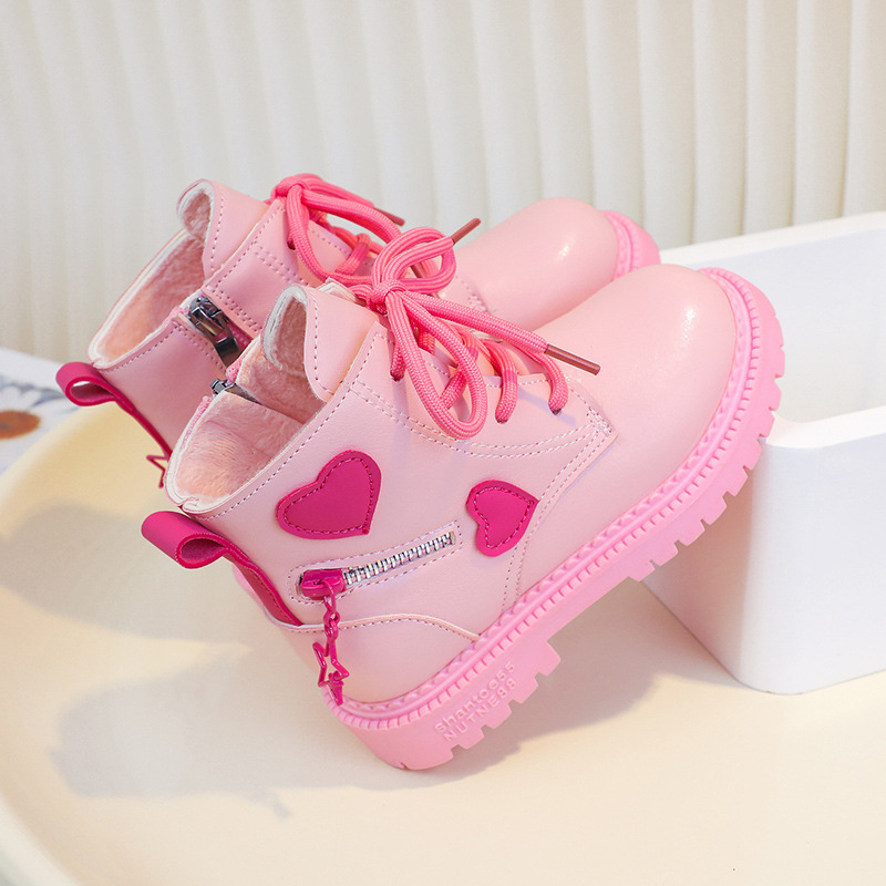 Bērnu Martins zābaki ar fleece iekšpusi, mikrošķiedras ādas augšdaļa, gumijas zole, sānos rāvējslēdzējs, vidēja augstuma kāja