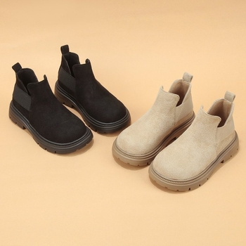 Bērnu ādas Martins zābaki meitenēm, zems augums, gumijas zole, PU iekšējais apdare, rudens 2024, vecums 4–6 gadi