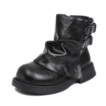 Bērnu Martin zābaki ar bieza zoles, PU virsma, gumijas ārējā zole, mākslīgās kažokādas iekšējā odere, sānu rāvējslēdzējs