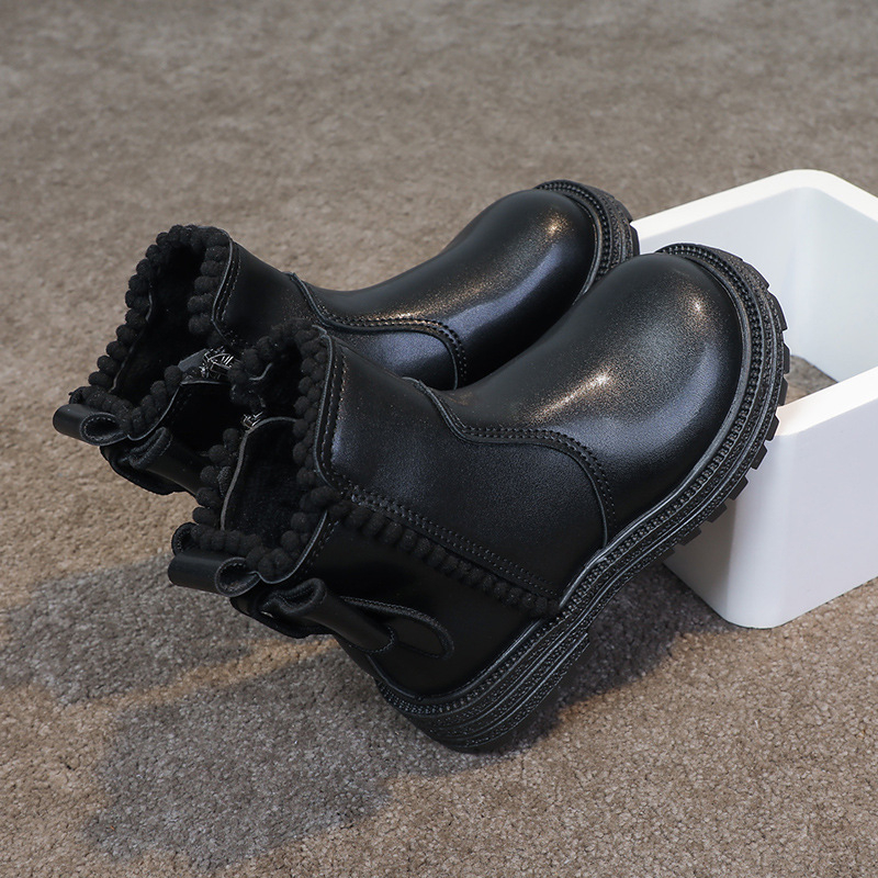 Meitenēm paredzēti zābaki, Ultra-Fiber āda, vidējā zābaku augstums, vienkrāsainas, sānu rāvējslēdzējs, gumijas zole