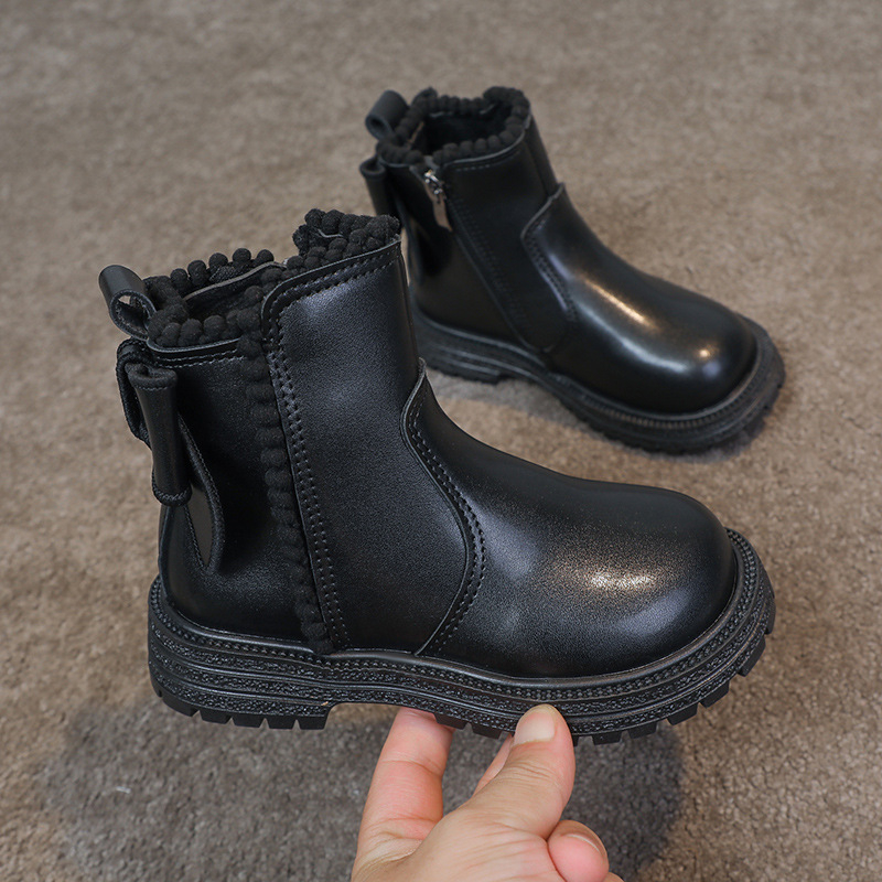 Meitenēm paredzēti zābaki, Ultra-Fiber āda, vidējā zābaku augstums, vienkrāsainas, sānu rāvējslēdzējs, gumijas zole