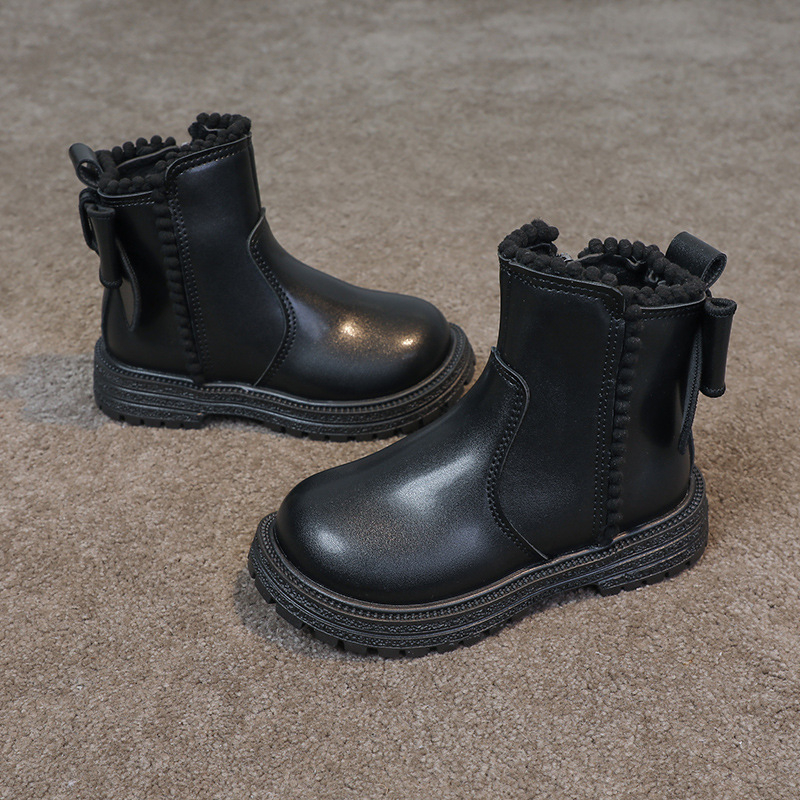 Meitenēm paredzēti zābaki, Ultra-Fiber āda, vidējā zābaku augstums, vienkrāsainas, sānu rāvējslēdzējs, gumijas zole