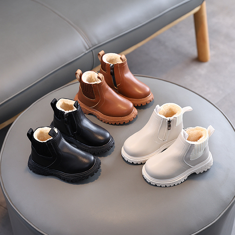 Bērnu Martins zābaki – no mākslīgās ādas, gumijas zole, sānu rāvējslēdzējs, zems augums, PU iekšējā odere