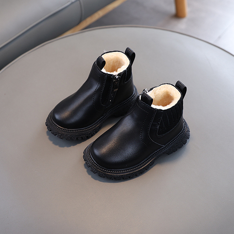 Bērnu Martins zābaki – no mākslīgās ādas, gumijas zole, sānu rāvējslēdzējs, zems augums, PU iekšējā odere