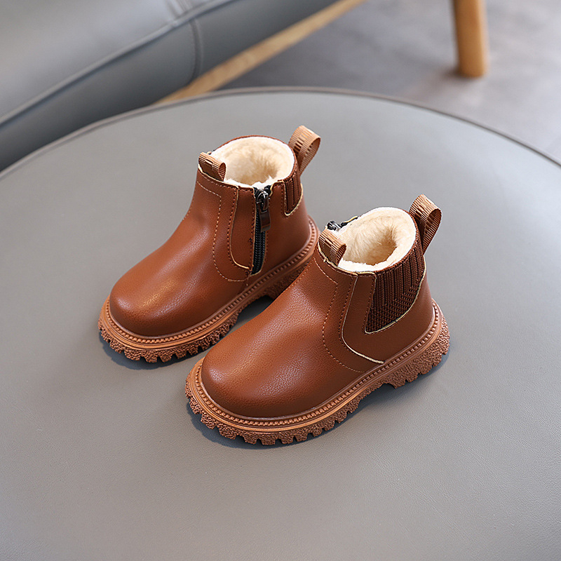 Bērnu Martins zābaki – no mākslīgās ādas, gumijas zole, sānu rāvējslēdzējs, zems augums, PU iekšējā odere