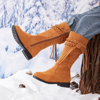 Meitenēm riteru zābaki - Mākslīgās ādas augšdaļa, fleece oderējums, augsts garums, sānu rāvējslēdzējs, TPR zole