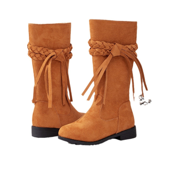 Meitenēm riteru zābaki - Mākslīgās ādas augšdaļa, fleece oderējums, augsts garums, sānu rāvējslēdzējs, TPR zole