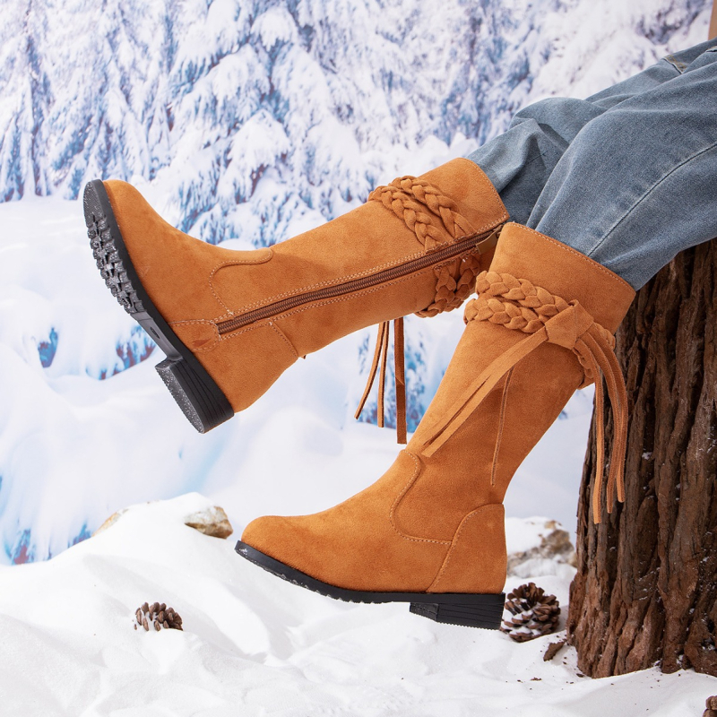 Meitenēm riteru zābaki - Mākslīgās ādas augšdaļa, fleece oderējums, augsts garums, sānu rāvējslēdzējs, TPR zole