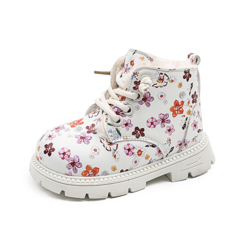 Bērnu florālie Martins zābaki, augšdaļa no mākslīgās ādas (Augšdaļa: mākslīgā āda; Vecums: 1–6 gadi; Kategorija: potītes zābaki)