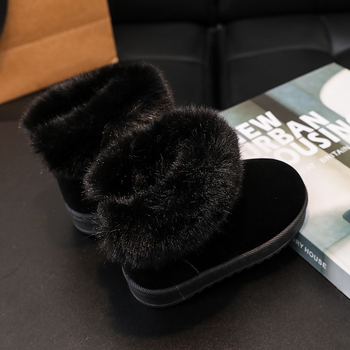 Unisex bērnu sniega zābaki ar flīšu oderi, PU augšpuse, šņorējami, potītes augstumā