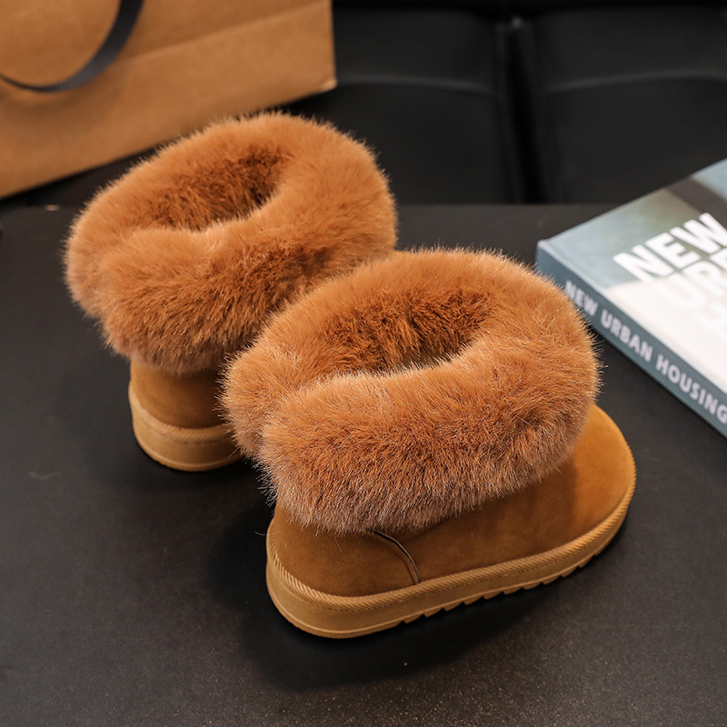 Unisex bērnu sniega zābaki ar flīšu oderi, PU augšpuse, šņorējami, potītes augstumā