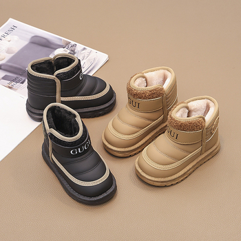 Bērnu sniega zābaki, universāls dizains, PU augšējā daļa, potītes zābaki, Korejas stils, vecums 4–16 gadi