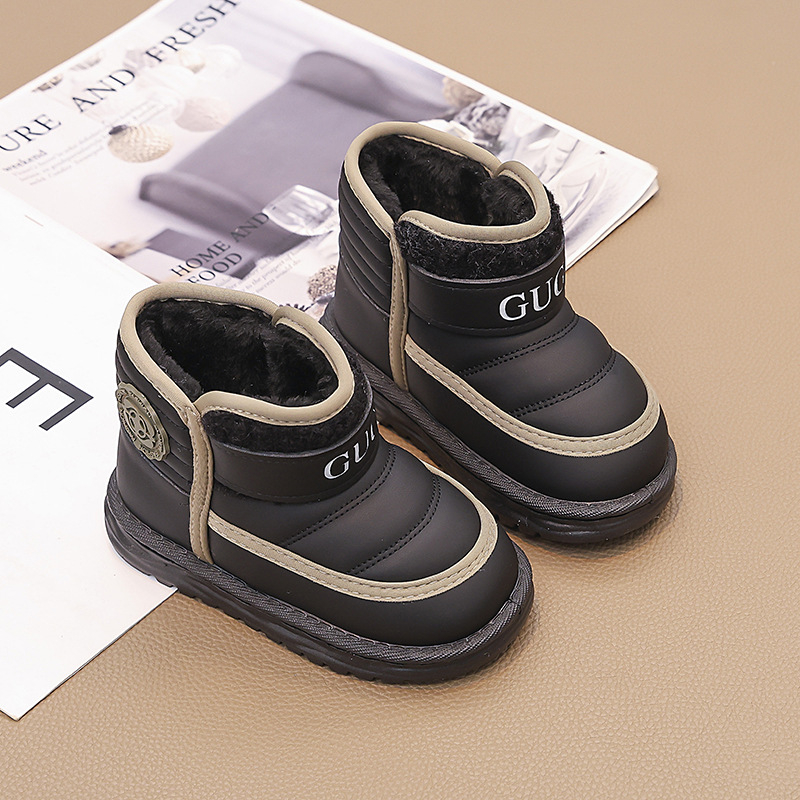 Bērnu sniega zābaki, universāls dizains, PU augšējā daļa, potītes zābaki, Korejas stils, vecums 4–16 gadi