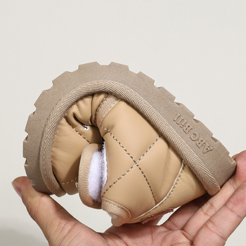 Bērnu zemās kurpes no kokvilnas, PU augšdaļa, gumijas zole, Velcro aizdare, bieza konstrukcija, Ziemas 2025