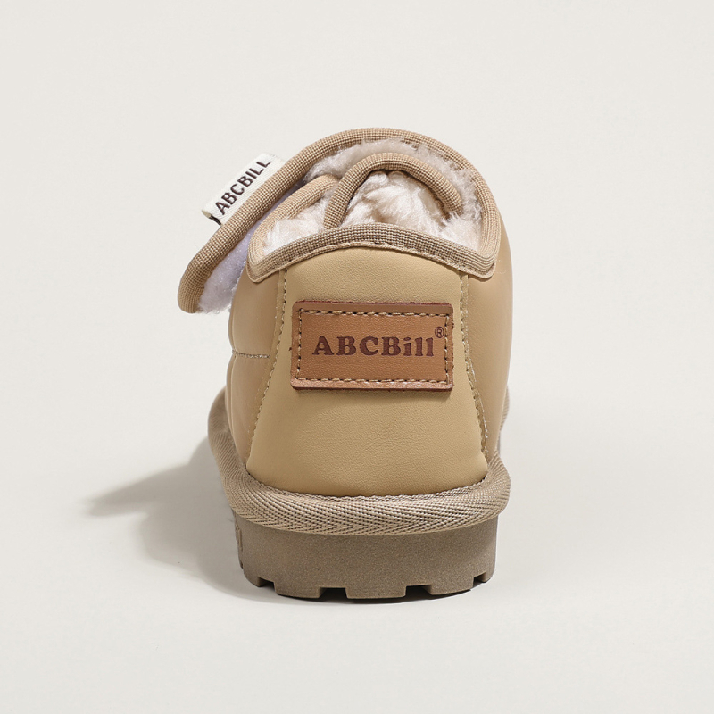 Bērnu zemās kurpes no kokvilnas, PU augšdaļa, gumijas zole, Velcro aizdare, bieza konstrukcija, Ziemas 2025