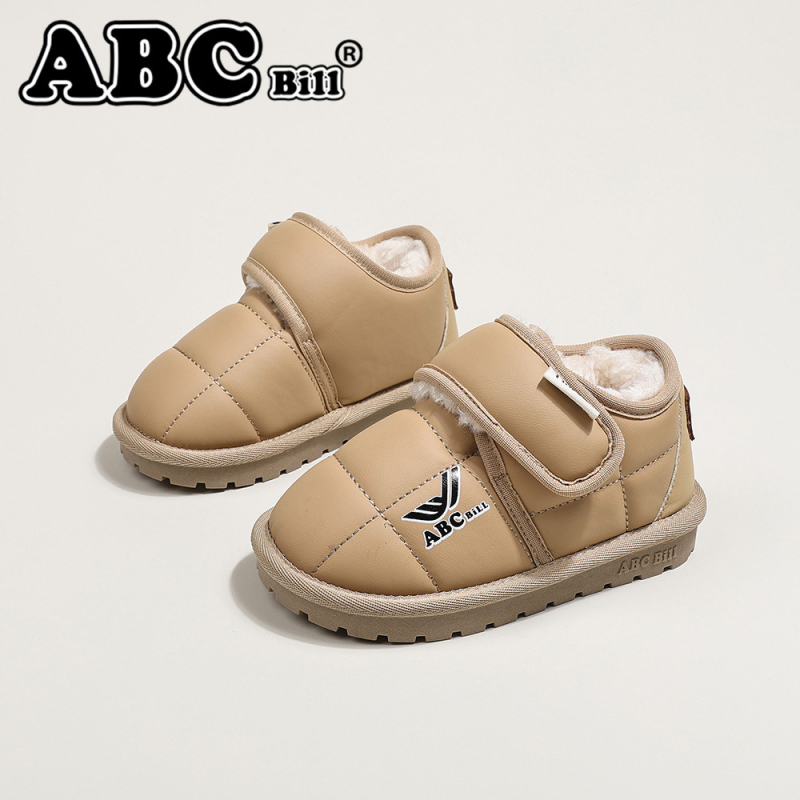 Bērnu zemās kurpes no kokvilnas, PU augšdaļa, gumijas zole, Velcro aizdare, bieza konstrukcija, Ziemas 2025