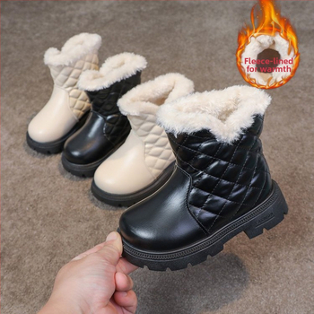 Meitenēm paredzēti potītes zābaki ar PU augšdaļu, ikdienas stila, vecums 1-3 gadi