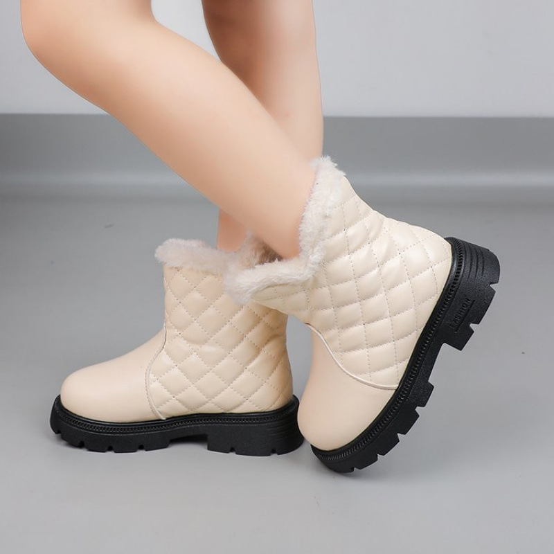 Meitenēm paredzēti potītes zābaki ar PU augšdaļu, ikdienas stila, vecums 1-3 gadi