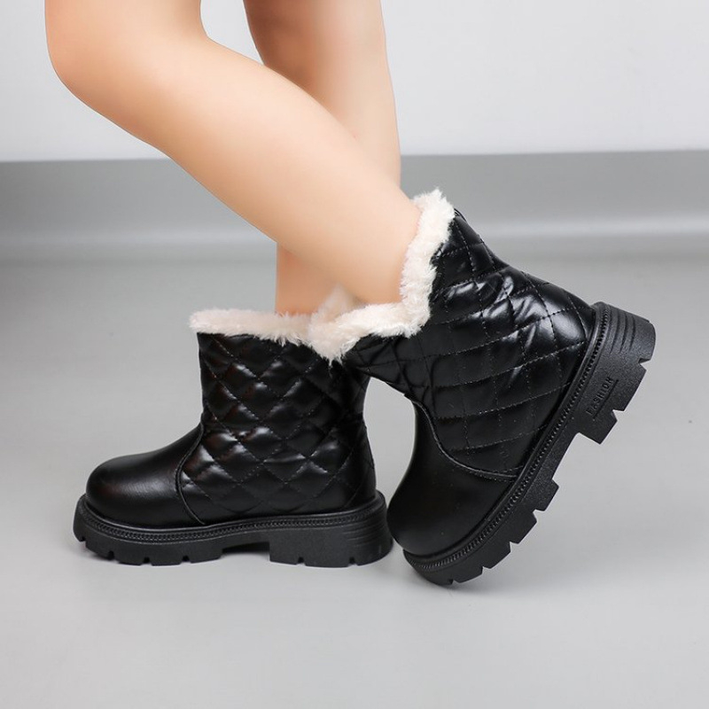 Meitenēm paredzēti potītes zābaki ar PU augšdaļu, ikdienas stila, vecums 1-3 gadi