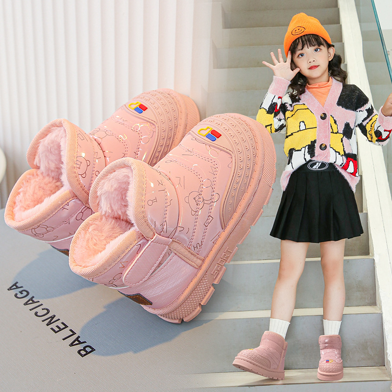 Unisex potītes zābaki bērniem, ar fleece iekšpusi, pretslīdes zole, augšējā daļa no sintētiskās ādas, vecums 4–12 gadi