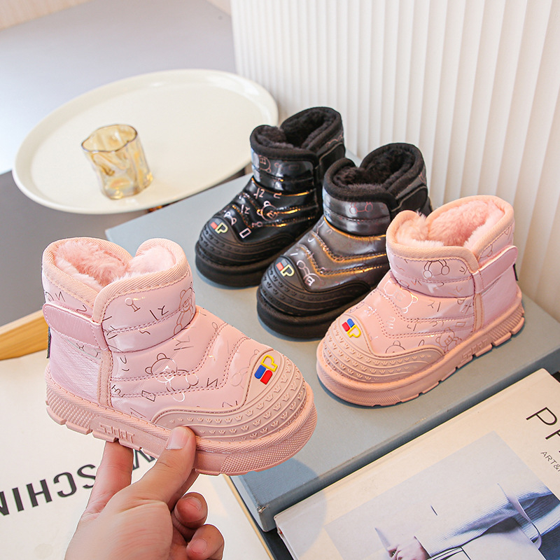 Unisex potītes zābaki bērniem, ar fleece iekšpusi, pretslīdes zole, augšējā daļa no sintētiskās ādas, vecums 4–12 gadi