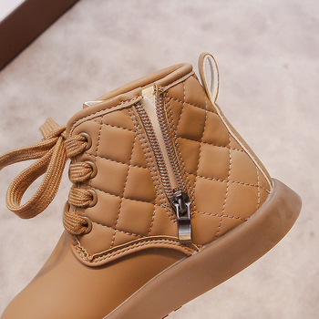 Bērnu ziemas zābaki ar fleece iekšdieni, mākslīgās ādas augšdaļa, gumijas zole, sānu rāvējslēdzējs, vecuma diapazons 4–12 gadi