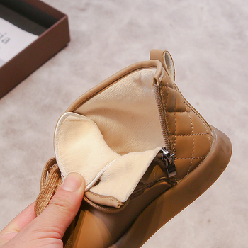 Bērnu ziemas zābaki ar fleece iekšdieni, mākslīgās ādas augšdaļa, gumijas zole, sānu rāvējslēdzējs, vecuma diapazons 4–12 gadi