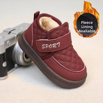 Unisex παιδικά χειμερινά μποτάκια με Velcro, επένδυση φλίς, επάνω μέρος από microfiber δέρμα, για ηλικίες 12–36 μηνών, παχύτερη κατασκευή (Unisex, microfiber leather upper, Winter, Velcro, 12–36 months)