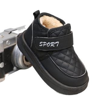 Unisex παιδικά χειμερινά μποτάκια με Velcro, επένδυση φλίς, επάνω μέρος από microfiber δέρμα, για ηλικίες 12–36 μηνών, παχύτερη κατασκευή (Unisex, microfiber leather upper, Winter, Velcro, 12–36 months)