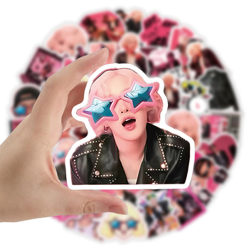 Набор от стикери (50 броя, водоустойчиви, корейски стил, печат, самозалепящи се) за компютър, калъф за телефон, каска и багаж