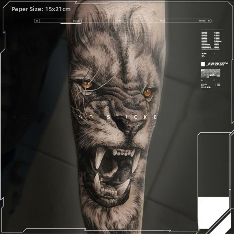 Tetovējumu uzlīmes ar lauvas galvas motīvu; zīmols Phil art; amatniecība: Cits; apstrāde un personalizācija: Nē; ražošanas process: Cits; dāvana: Nē.