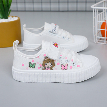 Bērnu auduma sporta kurpes 7–12 gadu vecumam, zems augšdaļas, PU virsējā daļa, gumijas zole, Velcro aizdare, elpojoša iekšdaļa