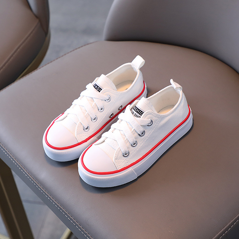 Vaikų kanvasiniai bateliai, žemas viršus su raišteliais, viršus: kanvasas, guminė padas, tekstilinis įdėklas, 1–12 metų, pavasaris–ruduo