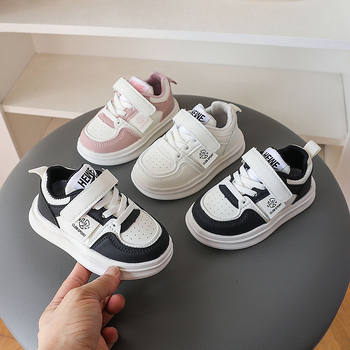 Παιδικά αθλητικά παπούτσια με επάνω μέρος από τεχνητό δέρμα, Velcro κλείσιμο, για όλες τις εποχές, σόλα PVC