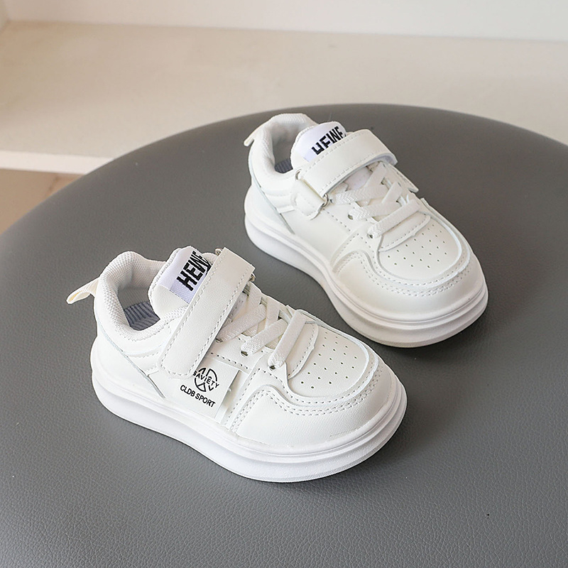 Pantofi sport pentru copii, partea superioară din piele artificială, închidere Velcro, pentru toate sezoanele, talpă PVC