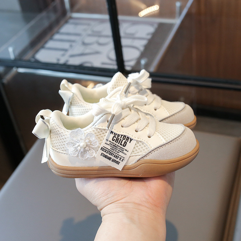 Korejas stilā kurpes ar biezu zoli, tīkla augšdaļa, ar Velcro aizdari, meitenēm 4–12 gadi