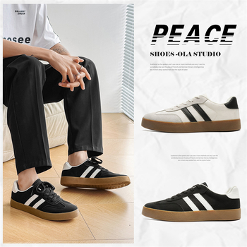 Vyriški sportbačiai, Korėjos stiliaus, apvali nosis, drobinė viršutinė dalis, kvėpuojantys, vulkanizuota padas