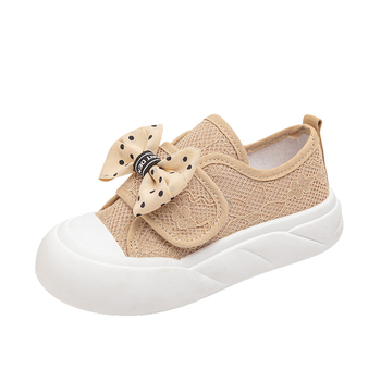 Mergaitėms skirti kanvas sportiniai bateliai su kaspinu, žemas viršus, Velcro užtrauktukas, gumos padas, tinkami šokiui ir pasirodymams, pavasaris–rudenis, kasdienis stilius