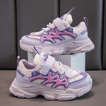 Παδικά αθλητικά σε στυλ dad, επάνω μέρος από τεχνητό δέρμα, διαπνέοντα, γρήγορο στέγνωμα, ελαφριά, Velcro, καουτσούκ σόλα, για ηλικίες 4–16 ετών