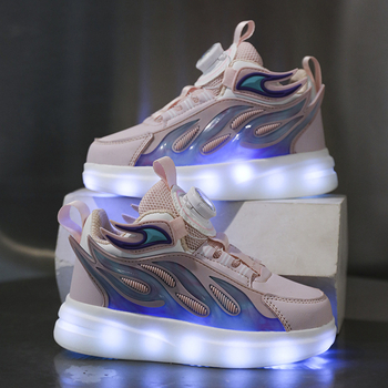 Αθλητικά παπούτσια για παιδιά, επάνω μέρος από τεχνητό δέρμα, ριγέ σχέδιο, αδιάβροχα και ελαφριά, κλείσιμο με αγκράφα