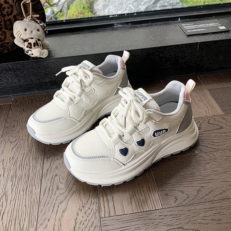 Sportiniai laisvalaikio bateliai — Korėjiečio stiliaus, laisvas dizainas — Viršutinė dalis iš dirbtinio PU — Apvali priekinė dalis — Guminė padas