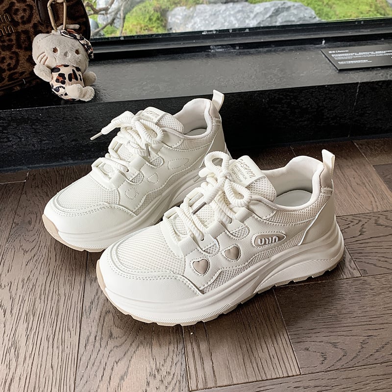 Sportiniai laisvalaikio bateliai — Korėjiečio stiliaus, laisvas dizainas — Viršutinė dalis iš dirbtinio PU — Apvali priekinė dalis — Guminė padas