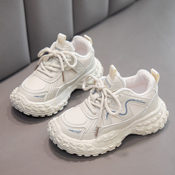 Παιδικά αθλητικά παπούτσια με επάνω μέρος από συνθετικό δέρμα και σόλα από καουτσούκ - ελαφριά, αντιολισθητικά, unisex