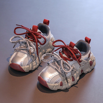 Κοριτσίστικα αθλητικά παπούτσια, λανσάρισμα φθινοπωρινό 2024, PU επάνω μέρος, σόλα καουτσούκ, αναπνεύσιμα, αντιολισθητικά